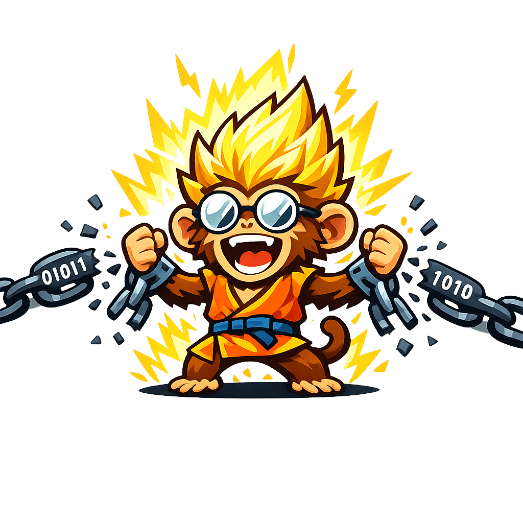 Liberated monkey breaking free